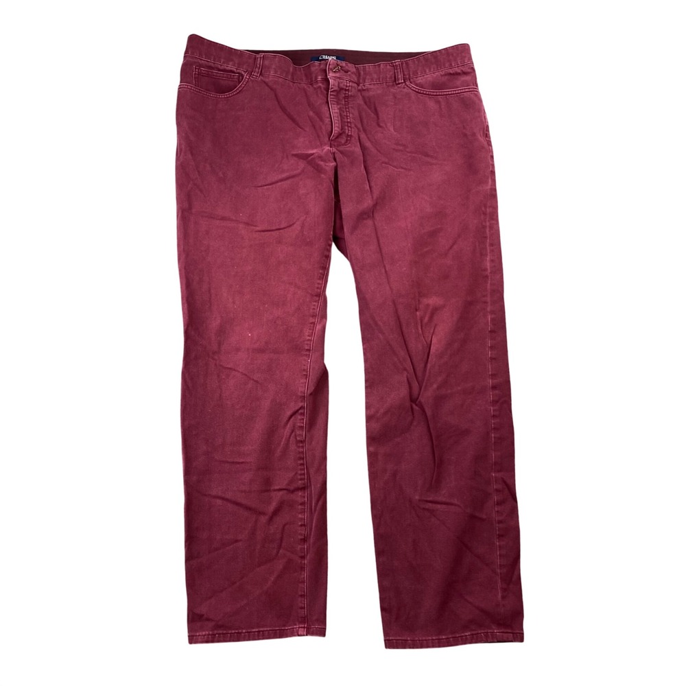 Chaps Pants Womens 20W Burgundy Red Stretch Straight Leg 5 Pocket Cotton